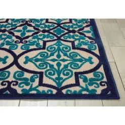 Navy Trellis Outdoor Area Rug, 7X10-Kirkland's Home Online