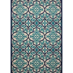 Navy Trellis Outdoor Area Rug, 5X7-Kirkland's Home Outlet