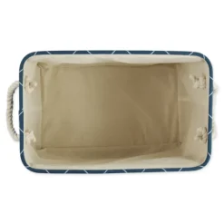 Navy Trellis Paw Print Storage Basket, 16 In.-Kirkland's Home Cheap