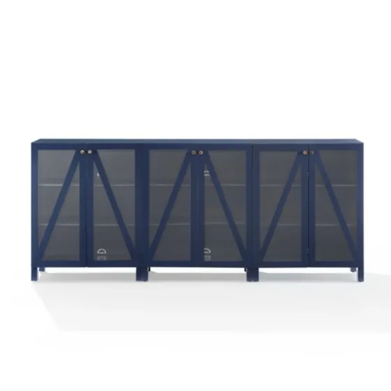 Navy Triangle 6-Door Wood Media Cabinet-Kirkland's Home Hot