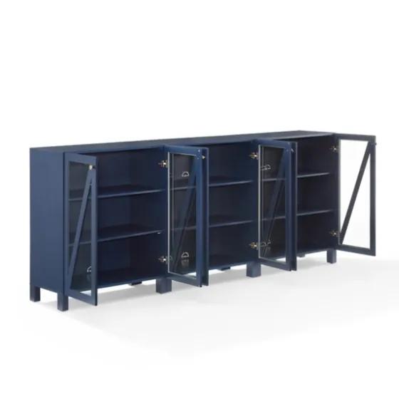 Navy Triangle 6-Door Wood Media Cabinet-Kirkland's Home Hot