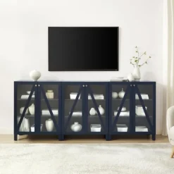 Navy Triangle 6-Door Wood Media Cabinet-Kirkland's Home Hot