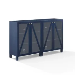 Navy Triangle 4-Door Wood Media Cabinet-Kirkland's Home Best