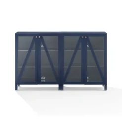 Navy Triangle 4-Door Wood Media Cabinet-Kirkland's Home Best