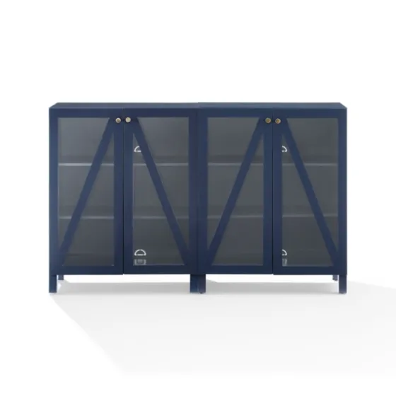 Navy Triangle 4-Door Wood Media Cabinet-Kirkland's Home Best