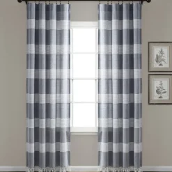 Navy Tucker Stripe Curtain Panel Set, 84 In.-Kirkland's Home Flash Sale