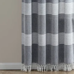 Navy Tucker Stripe Curtain Panel Set, 84 In.-Kirkland's Home Flash Sale
