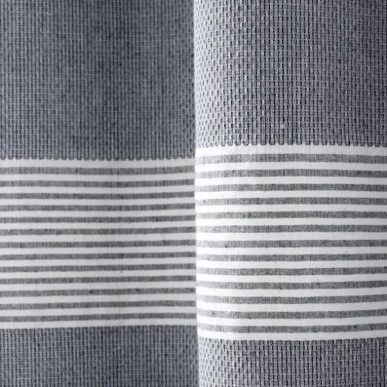 Navy Tucker Stripe Curtain Panel Set, 84 In.-Kirkland's Home Flash Sale