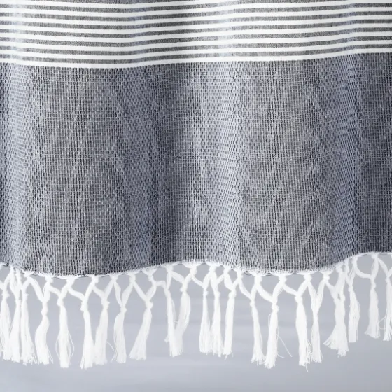 Navy Tucker Stripe Curtain Panel Set, 84 In.-Kirkland's Home Flash Sale