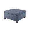 Navy Tufted Square Storage Ottoman-Kirkland's Home Store