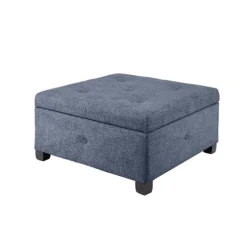 Navy Tufted Square Storage Ottoman-Kirkland's Home Store