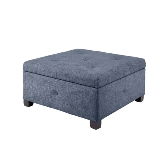 Navy Tufted Square Storage Ottoman-Kirkland's Home Store