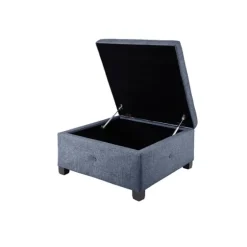 Navy Tufted Square Storage Ottoman-Kirkland's Home Store