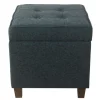 Navy Tufted Upholstered Storage Ottoman-Kirkland's Home Online