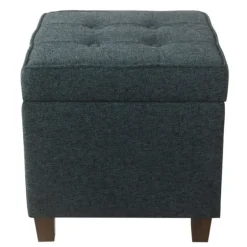 Navy Tufted Upholstered Storage Ottoman-Kirkland's Home Online