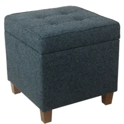 Navy Tufted Upholstered Storage Ottoman-Kirkland's Home Online