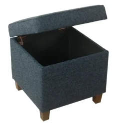 Navy Tufted Upholstered Storage Ottoman-Kirkland's Home Online