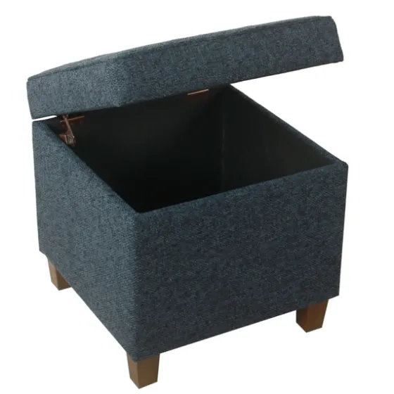 Navy Tufted Upholstered Storage Ottoman-Kirkland's Home Online