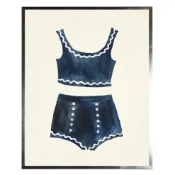 Navy Two Piece Bathing Suit Framed Art Print-Kirkland's Home Clearance