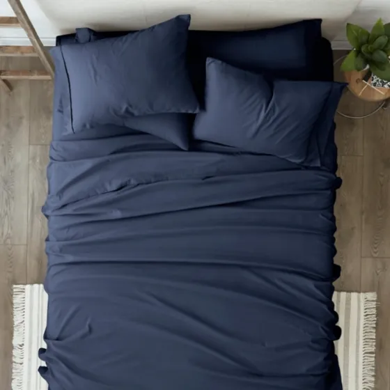 Navy Ultra Soft 6-Pc. Queen Sheet Set-Kirkland's Home Sale