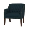 Navy Upholstered Button Tufted Accent Chair-Kirkland's Home Online