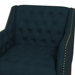 Navy Upholstered Button Tufted Accent Chair-Kirkland's Home Online