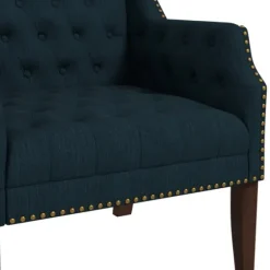 Navy Upholstered Button Tufted Accent Chair-Kirkland's Home Online