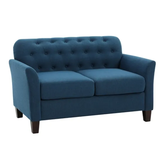 Navy Upholstered Button Tufted Loveseat-Kirkland's Home Hot