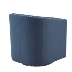 Navy Upholstered Nailhead Swivel Accent Chair-Kirkland's Home Outlet