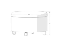 Navy Upholstered Round Storage Ottoman-Kirkland's Home Outlet