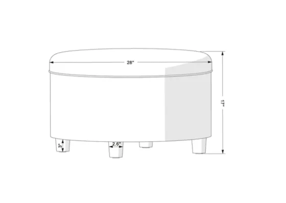 Navy Upholstered Round Storage Ottoman-Kirkland's Home Outlet