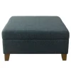 Navy Upholstered Square Storage Ottoman-Kirkland's Home New