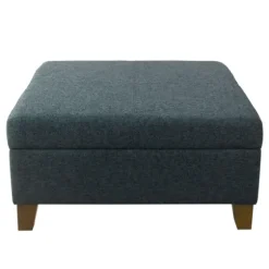 Navy Upholstered Square Storage Ottoman-Kirkland's Home New