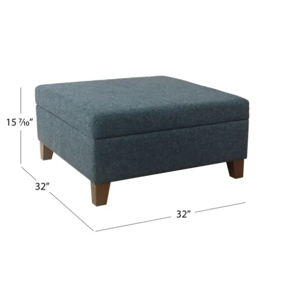 Navy Upholstered Square Storage Ottoman-Kirkland's Home New