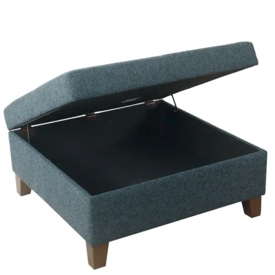Navy Upholstered Square Storage Ottoman-Kirkland's Home New