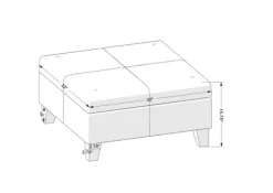 Navy Upholstered Square Storage Ottoman-Kirkland's Home New