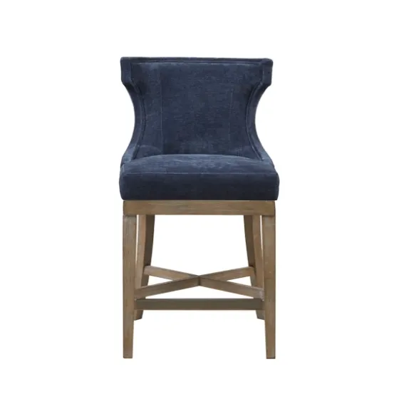Navy Upholstered Wingback Swivel Counter Stool-Kirkland's Home Cheap