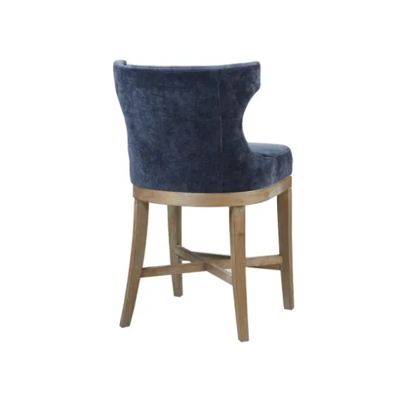 Navy Upholstered Wingback Swivel Counter Stool-Kirkland's Home Cheap