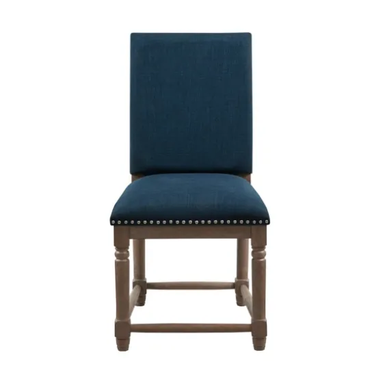 Navy Upholstered Wood Dining Chairs, Set Of 2-Kirkland's Home Flash Sale
