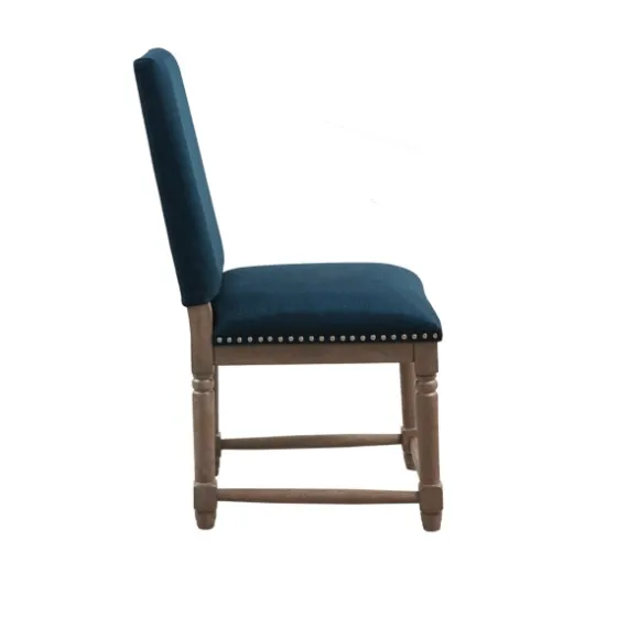 Navy Upholstered Wood Dining Chairs, Set Of 2-Kirkland's Home Flash Sale
