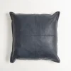 Navy Vegan Leather Throw Pillow-Kirkland's Home Best Sale