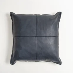 Navy Vegan Leather Throw Pillow-Kirkland's Home Best Sale