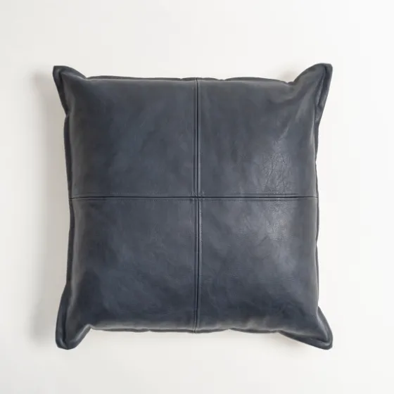 Navy Vegan Leather Throw Pillow-Kirkland's Home Best Sale