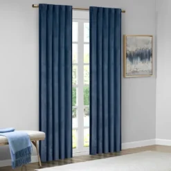 Navy Velvet Greta Curtain Panel Set, 84 In.-Kirkland's Home Fashion