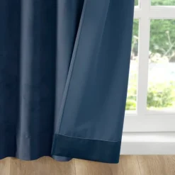 Navy Velvet Greta Curtain Panel Set, 84 In.-Kirkland's Home Fashion