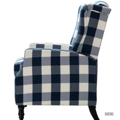 Navy Windowpane Plaid Recliner-Kirkland's Home Best