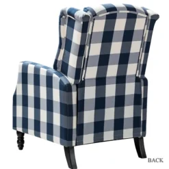 Navy Windowpane Plaid Recliner-Kirkland's Home Best