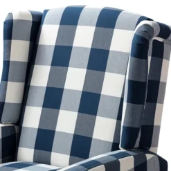 Navy Windowpane Plaid Recliner-Kirkland's Home Best