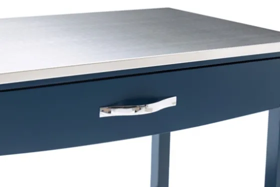 Navy Wood And Stainless Steel Top Kitchen Cart-Kirkland's Home Fashion