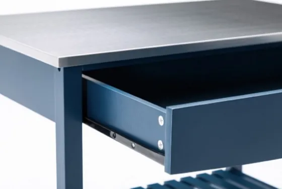 Navy Wood And Stainless Steel Top Kitchen Cart-Kirkland's Home Fashion